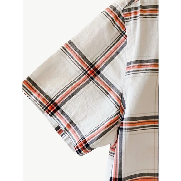 Goodfellow & Co. Cotton Plaid Button Down Mens Short Sleeves Shirt, L - Picture 3 of 5